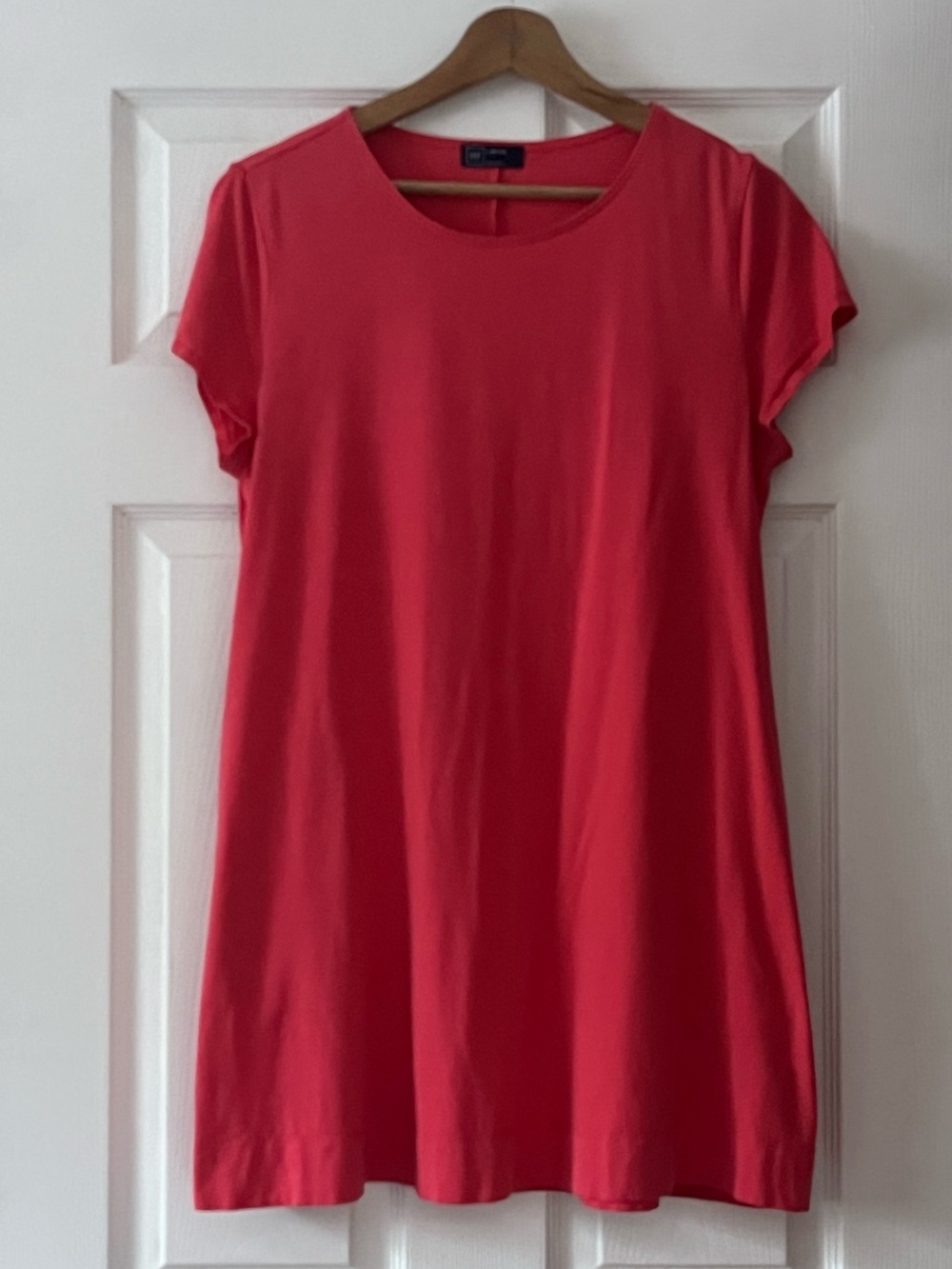 GAP Coral Colored Petite Swing T-Shirt Dress with Pockets